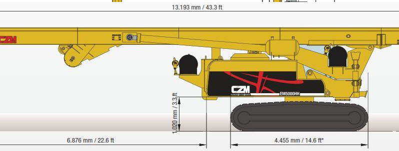 Bate estacas completo marca CZM modelo EM5000HH completo